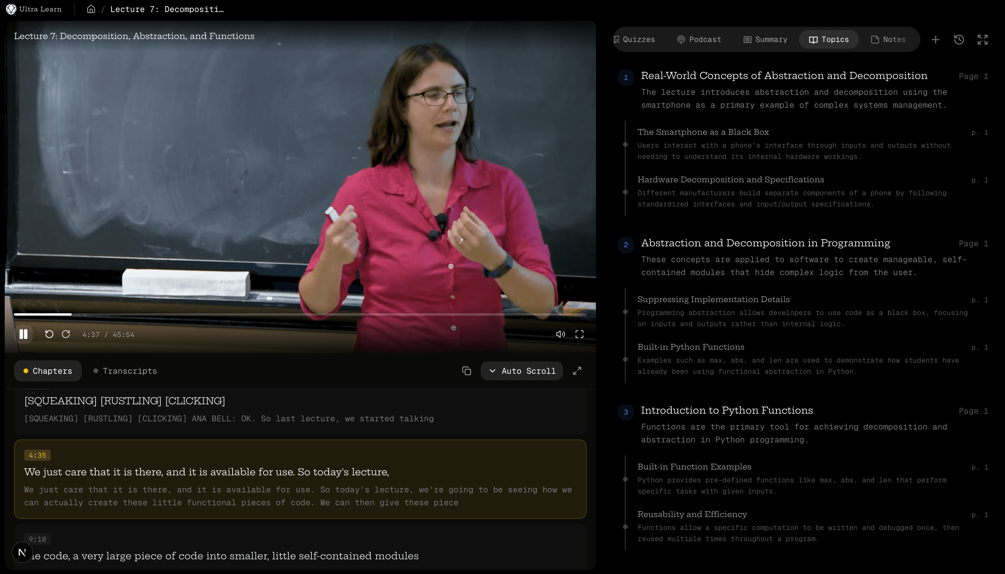 Dashboard Summary View